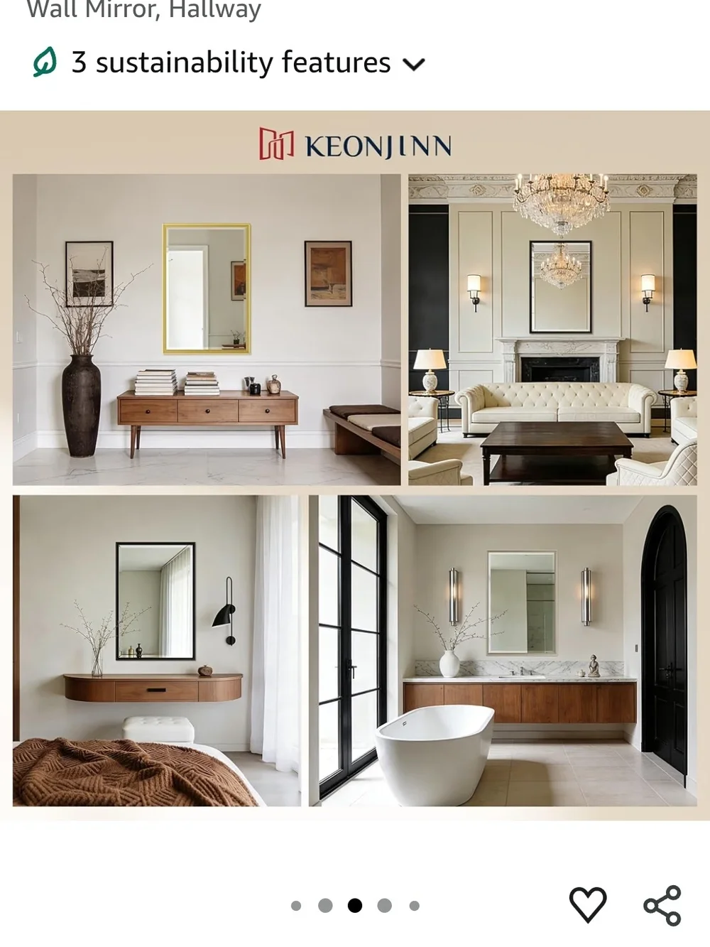 Framed Wall Mirror in Silver - Home Bath
